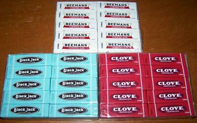 20pk FULL CASE BLACK JACK, CLOVE or BEEMAN's Pepsin Nostalgic Gum  YOU CHOOSE