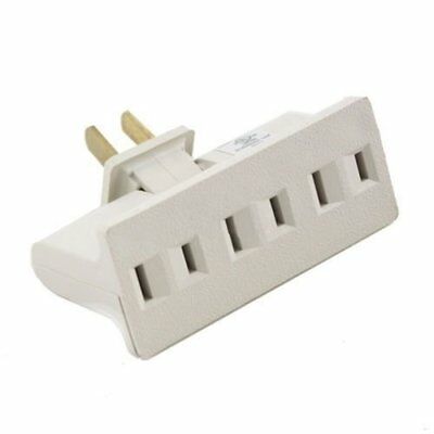 3 Outlet Grounded Ac Power 2 Prong Swivel Light Wall Tap Adapter Ul Listed Beige