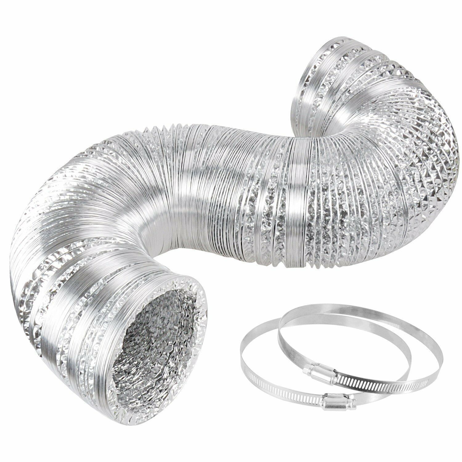 Ipower 6" Inch Non-insulated Flexible Aluminum Air Ducting Dry Ventilation Hose