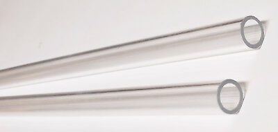 2 Pc 1/2" Od 3/8" Id Diameter 12" Long Thin Wall Clear Acrylic Plexiglass Tubes