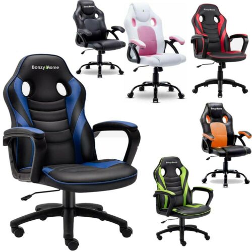 Racing Office Chair Swivel Leather High Back Gaming Computer Chairs Desk Seating